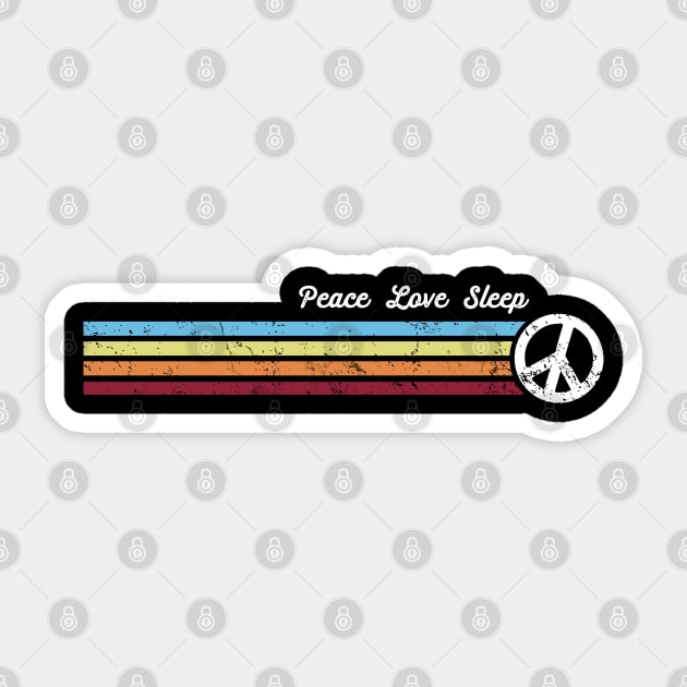 Retro Stripes Peace Love Sleep Sticker by Jitterfly